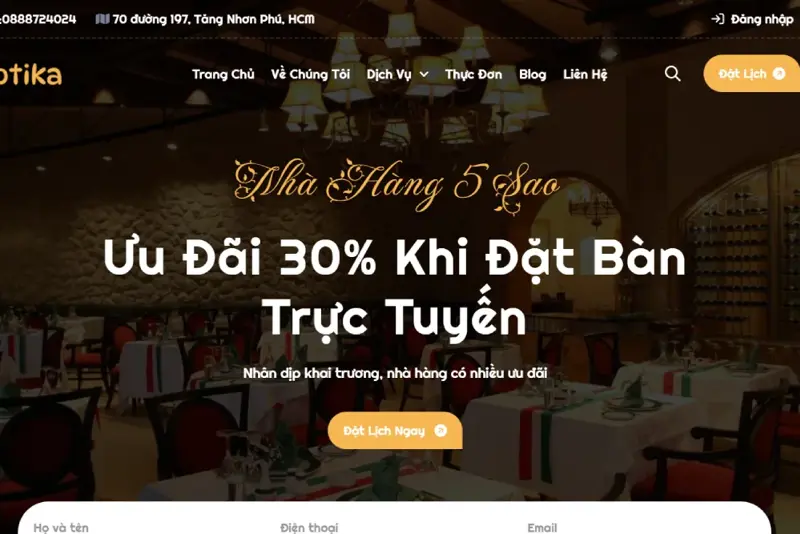 Hình ảnh bài viết: Thiết kế website nhà hàng cần những gì, những lưu ý nào khi thiết kế một website cho nhà hàng 5 sao?