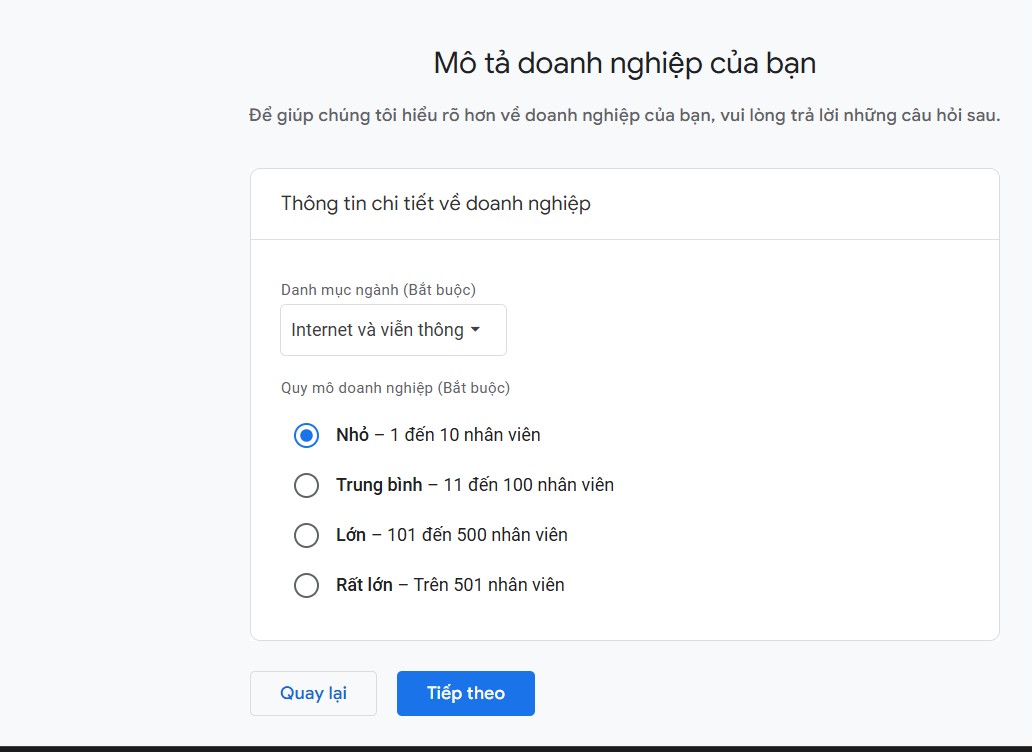 Tạo tài sản Google Analytics