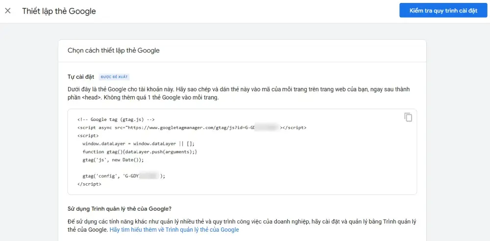 Tạo tài sản Google Analytics