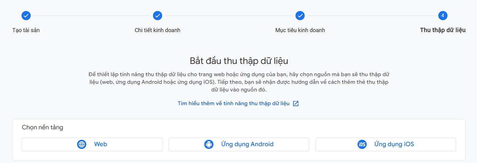 Tạo tài sản Google Analytics