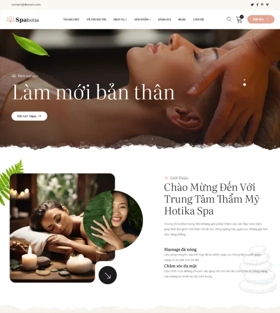 Mẫu giao diện Mẫu website dịch vụ Spa, dịch vụ làm đẹp 03