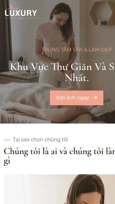 Mẫu website dịch vụ Spa, dịch vụ làm đẹp - Giao diện điện thoại