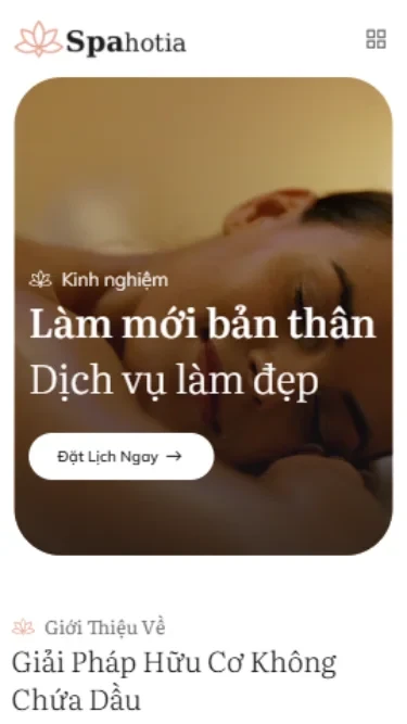 Mẫu website dịch vụ Spa, dịch vụ làm đẹp 02 - Giao diện điện thoại