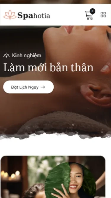 Mẫu website dịch vụ Spa, dịch vụ làm đẹp 03 - Giao diện điện thoại