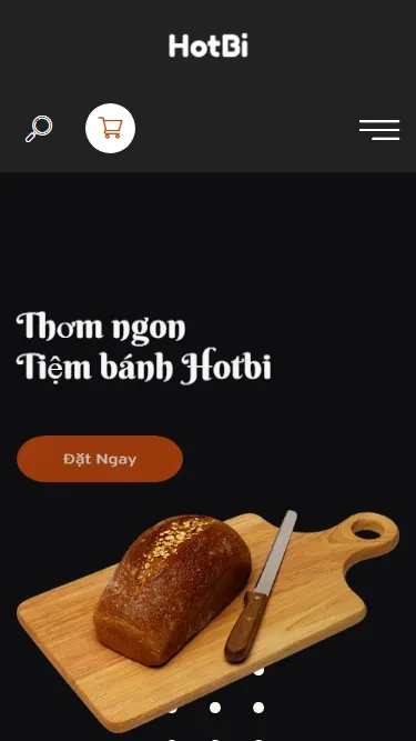 Mẫu website tiệm bánh 02 - Giao diện điện thoại