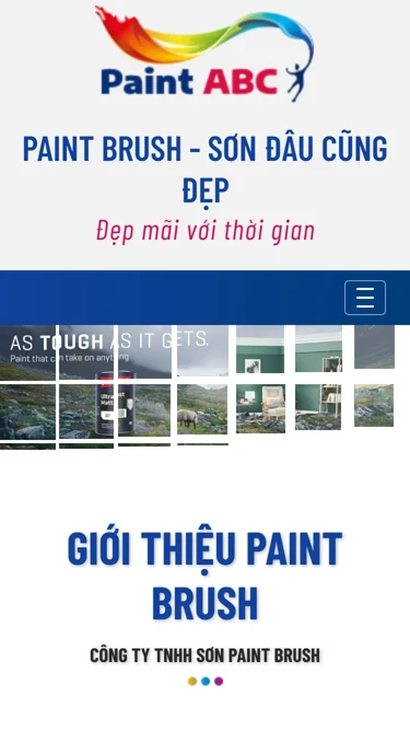 Mẫu website công ty bán sơn, vật liệu xây dựng - Giao diện điện thoại
